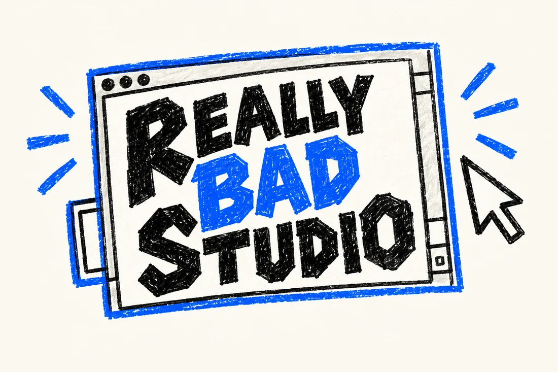 Hand-drawn Really Bad Studio illustration