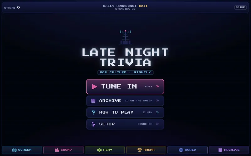 A Late Night Trivia broadcast